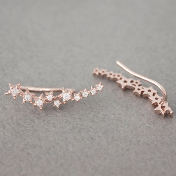 Star Crystal Ear Climbers - Picture 4 of 5